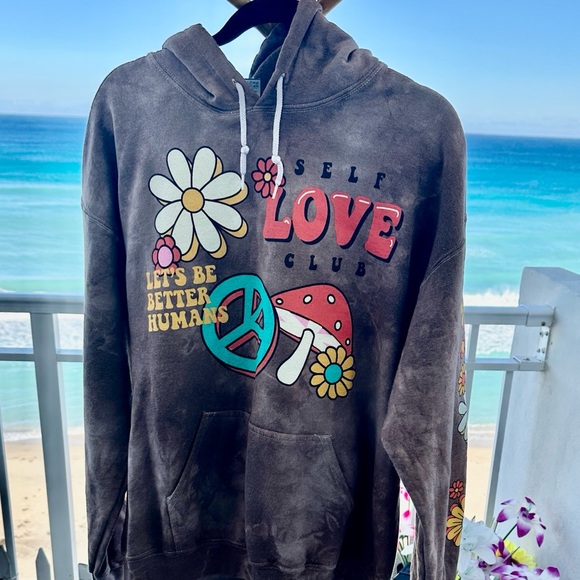 Love Peace Floral Hoodie - Picture 2 of 8